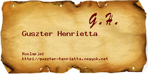 Guszter Henrietta névjegykártya